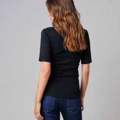 Thermisch Ondergoed<Blancheporte T-shirt in katoen en kant - set van 2 zwart