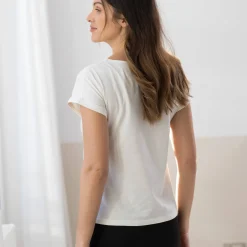 T-Shirt En Topje<Blancheporte T-shirt manches courtes, imprimé "love" ecru