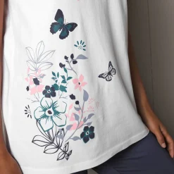 Pyjama<Blancheporte T-shirt met geplaatste landelijke print - korte mouwen wit