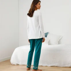 Pyjama<Blancheporte T-shirt met geplaatste landelijke print - lange mouwen wit