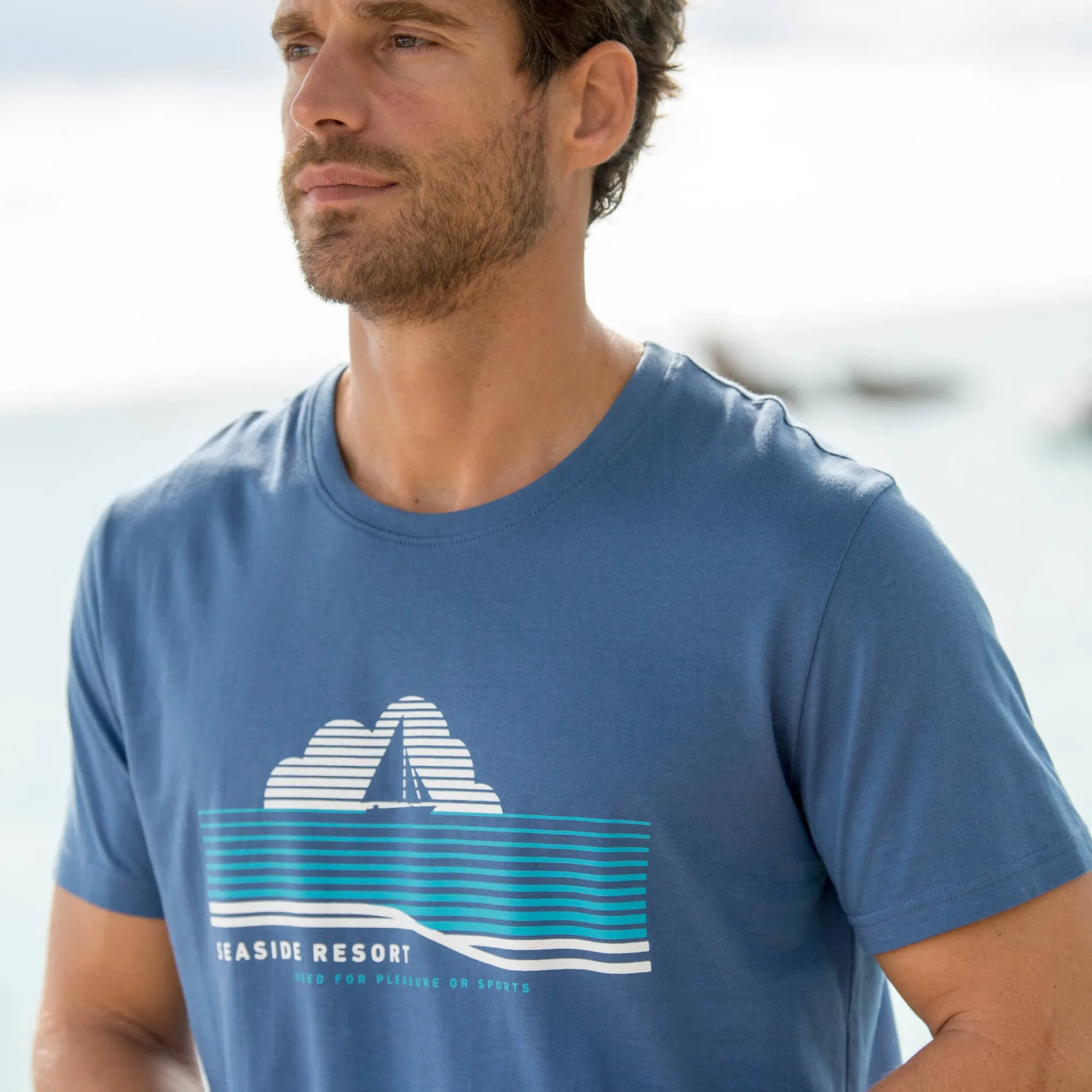 T-Shirt, Hemd En Polo<Blancheporte T-shirt met geplaatste print en korte mouwen blauw