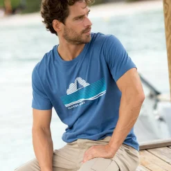 T-Shirt, Hemd En Polo<Blancheporte T-shirt met geplaatste print en korte mouwen blauw