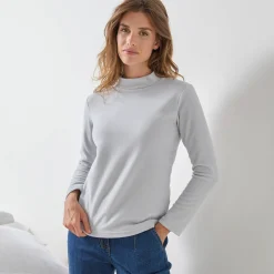 Thermisch Ondergoed<Blancheporte T-shirt met 'koker' kraag, in microfleece - intense warmte grijs