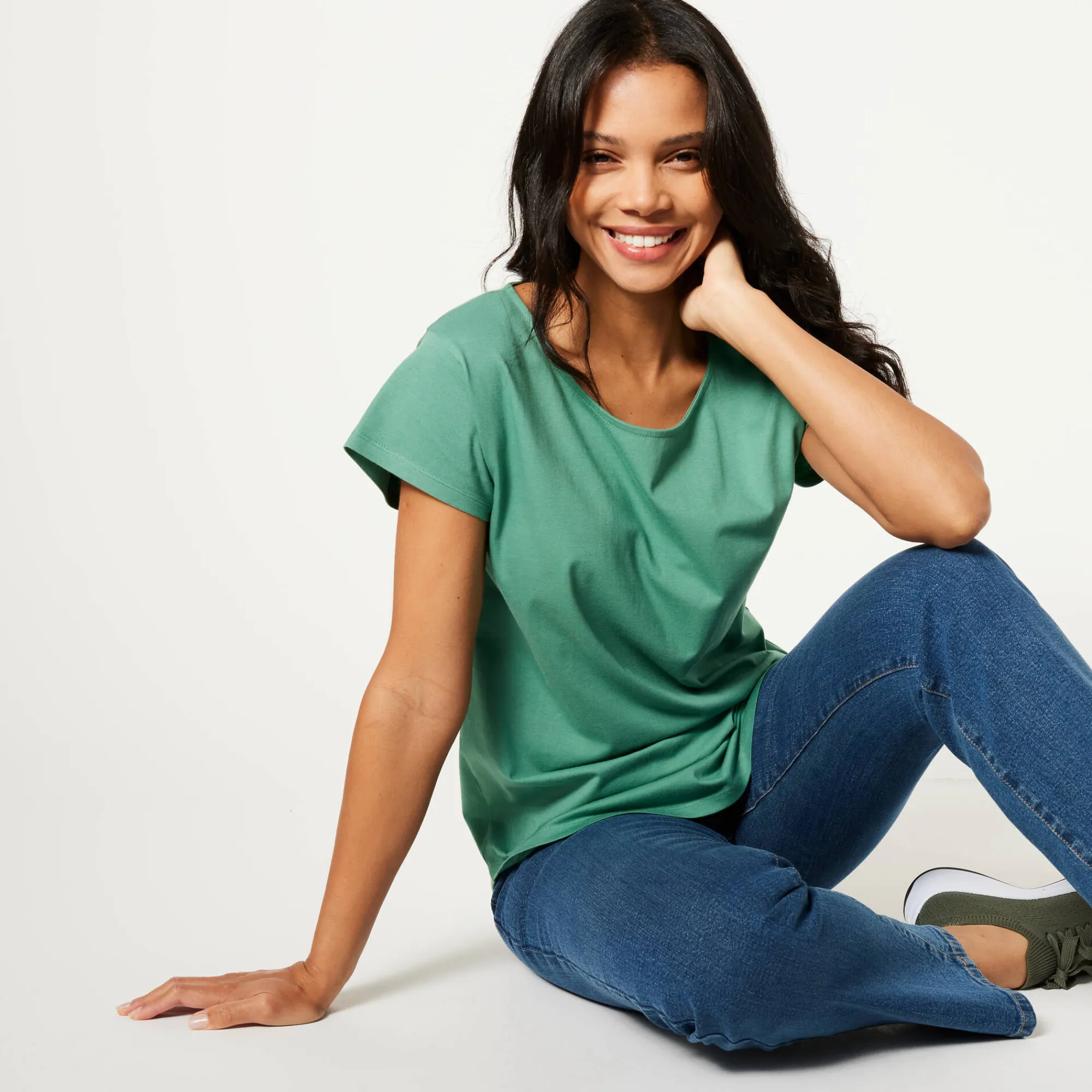 T-Shirt En Topje<Blancheporte T-shirt met korte mouwen jadegroen