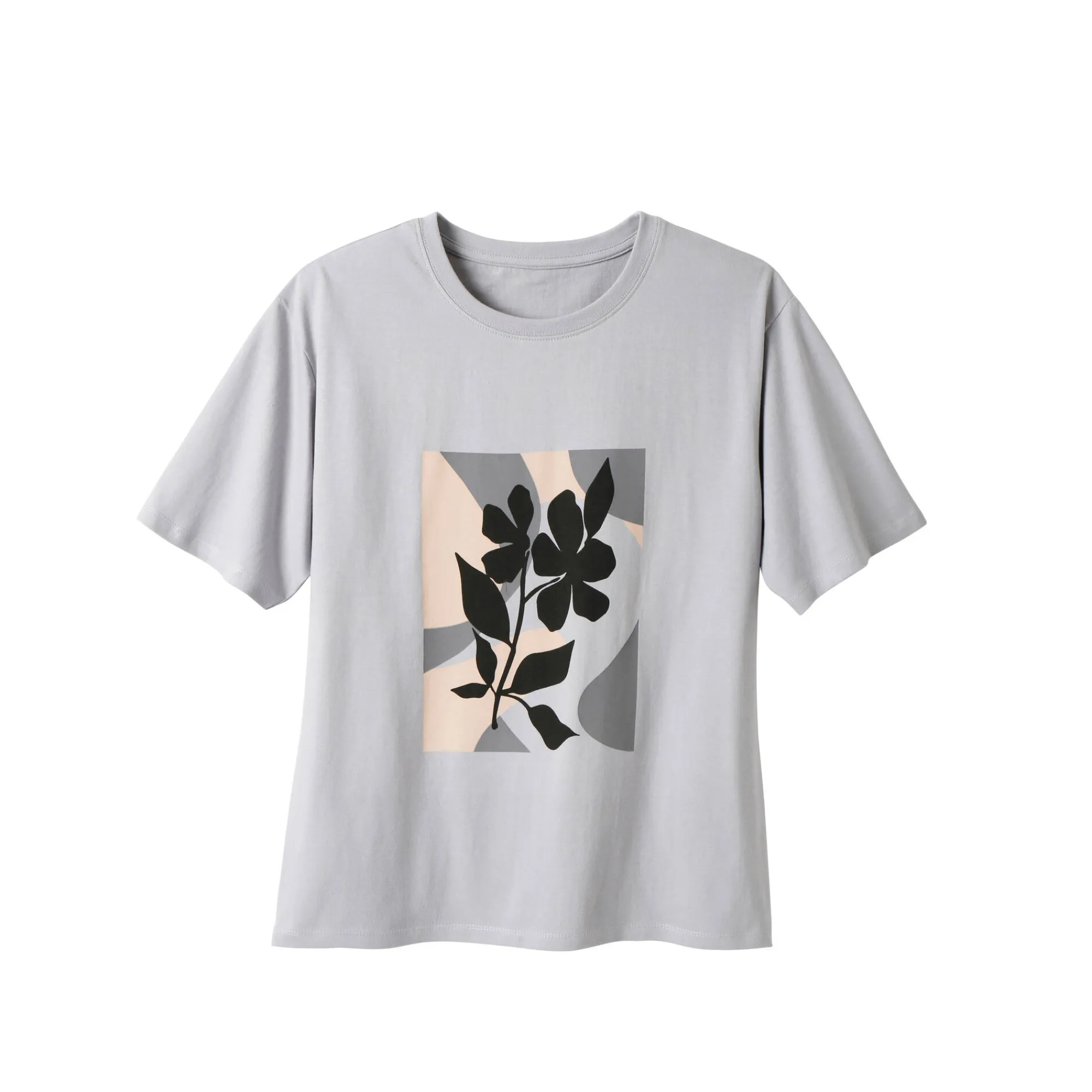 T-Shirt En Topje<Blancheporte T-shirt met korte mouwen en geplaatste print, kleine lengtes grijs