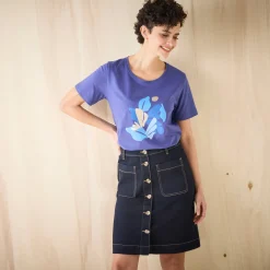 T-Shirt En Topje<Blancheporte T-shirt met korte mouwen en geplaatste print marine