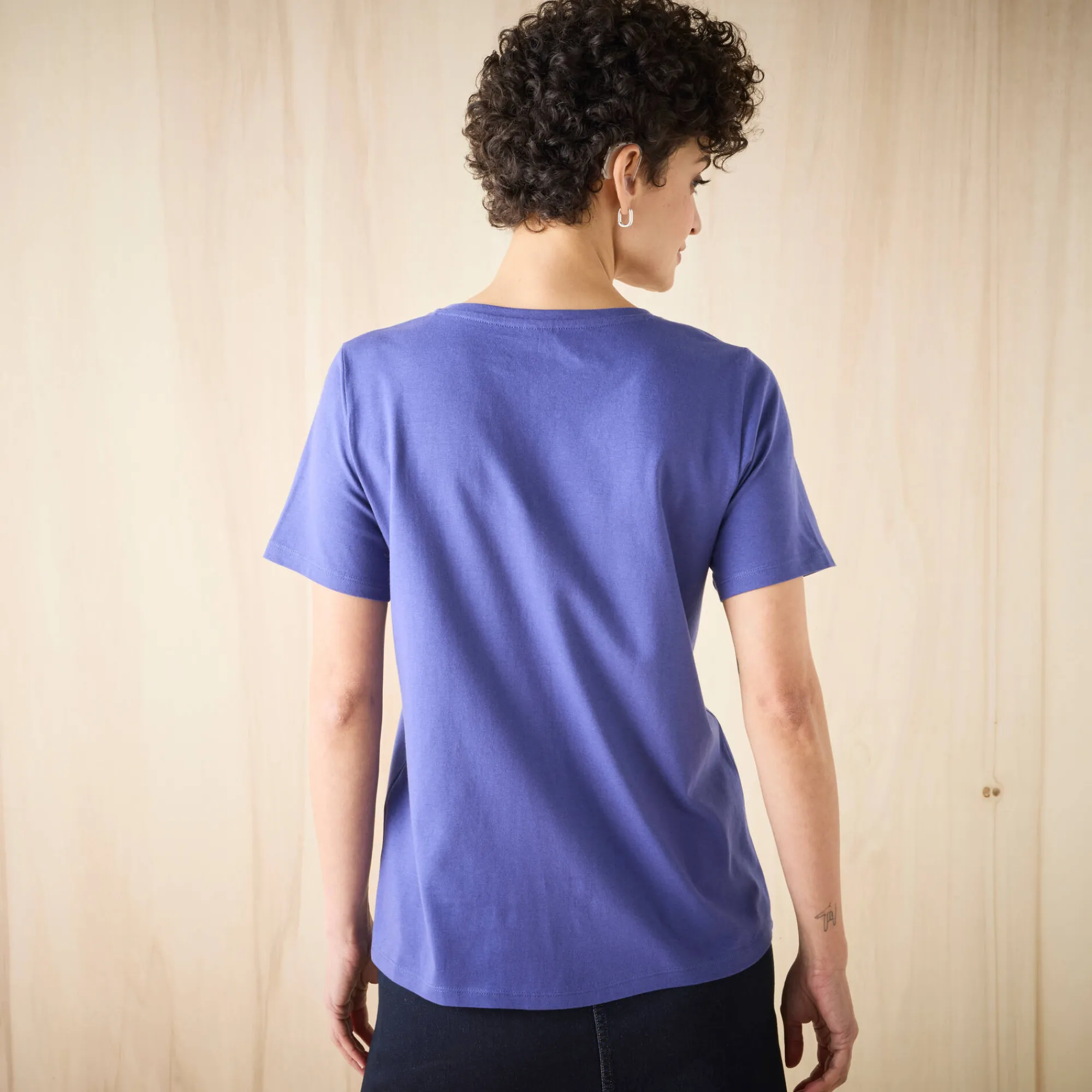 T-Shirt En Topje<Blancheporte T-shirt met korte mouwen en geplaatste print marine