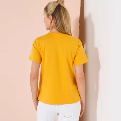 T-Shirt En Topje<Blancheporte T-shirt met korte mouwen en vlinderprint honing