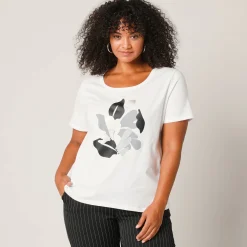 T-Shirt En Topje<Blancheporte T-shirt met korte mouwen en geplaatste print wit