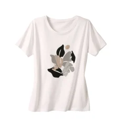 T-Shirt En Topje<Blancheporte T-shirt met korte mouwen en geplaatste print wit