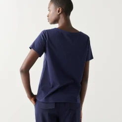 T-Shirt En Topje<Blancheporte T-shirt met korte mouwen, goudkleurige hartjesprint marine