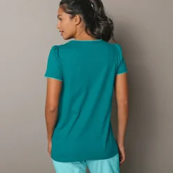 Pyjama<Blancheporte T-shirt met landelijke print aan de hals - korte mouwen smaragd
