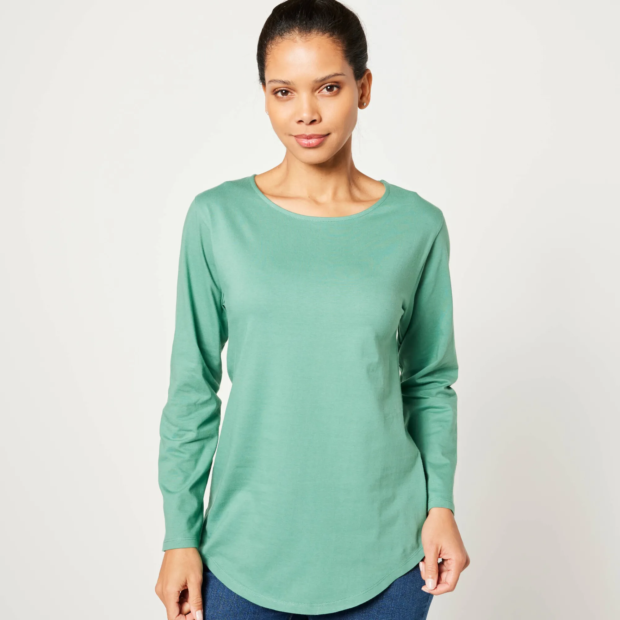 T-Shirt En Topje<Blancheporte T-shirt met lange mouwen jadegroen