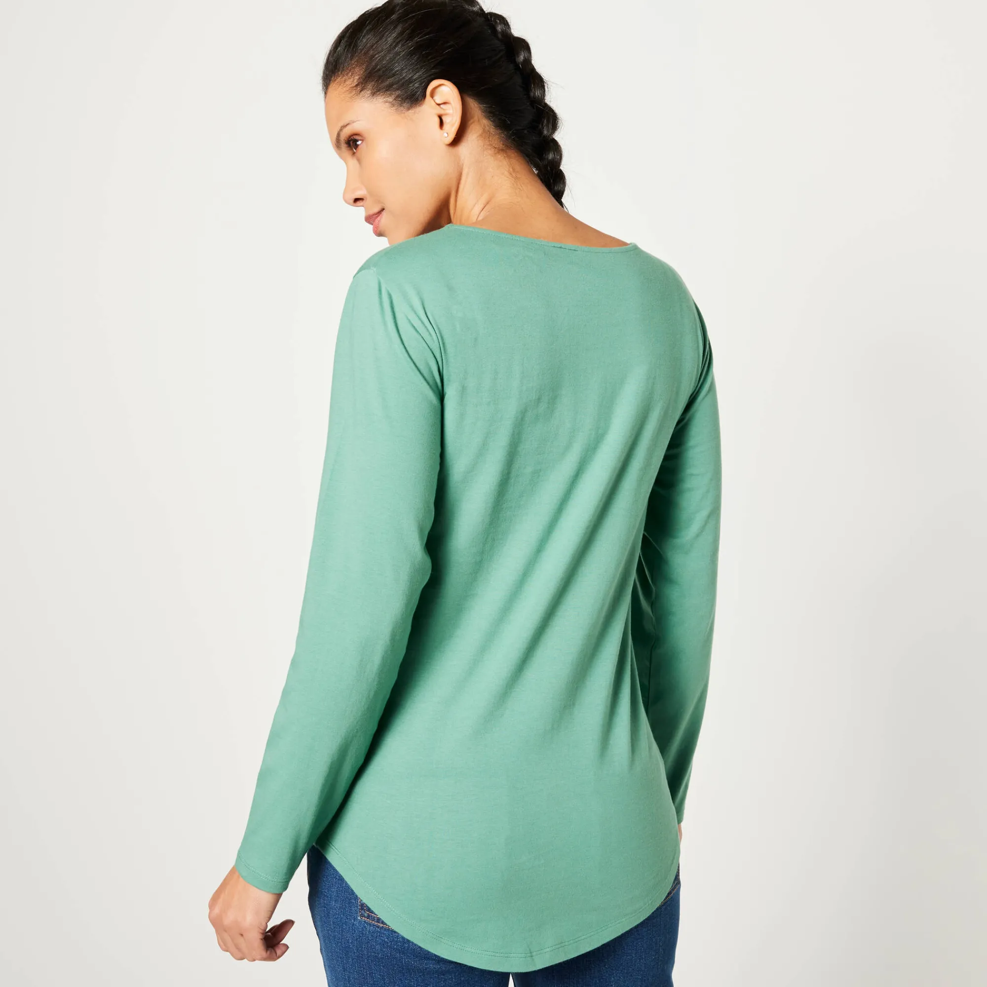 T-Shirt En Topje<Blancheporte T-shirt met lange mouwen jadegroen