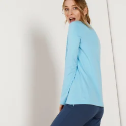 Pyjama<Blancheporte T-shirt met lange mouwen - turkoois
