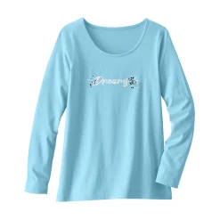 Pyjama<Blancheporte T-shirt met lange mouwen - turkoois
