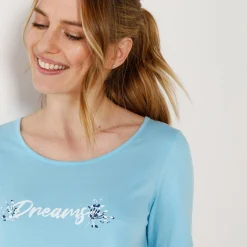 Pyjama<Blancheporte T-shirt met lange mouwen - turkoois