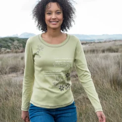 T-Shirt En Topje<Blancheporte T-shirt met lange mouwen en bloemenprint lindegroen