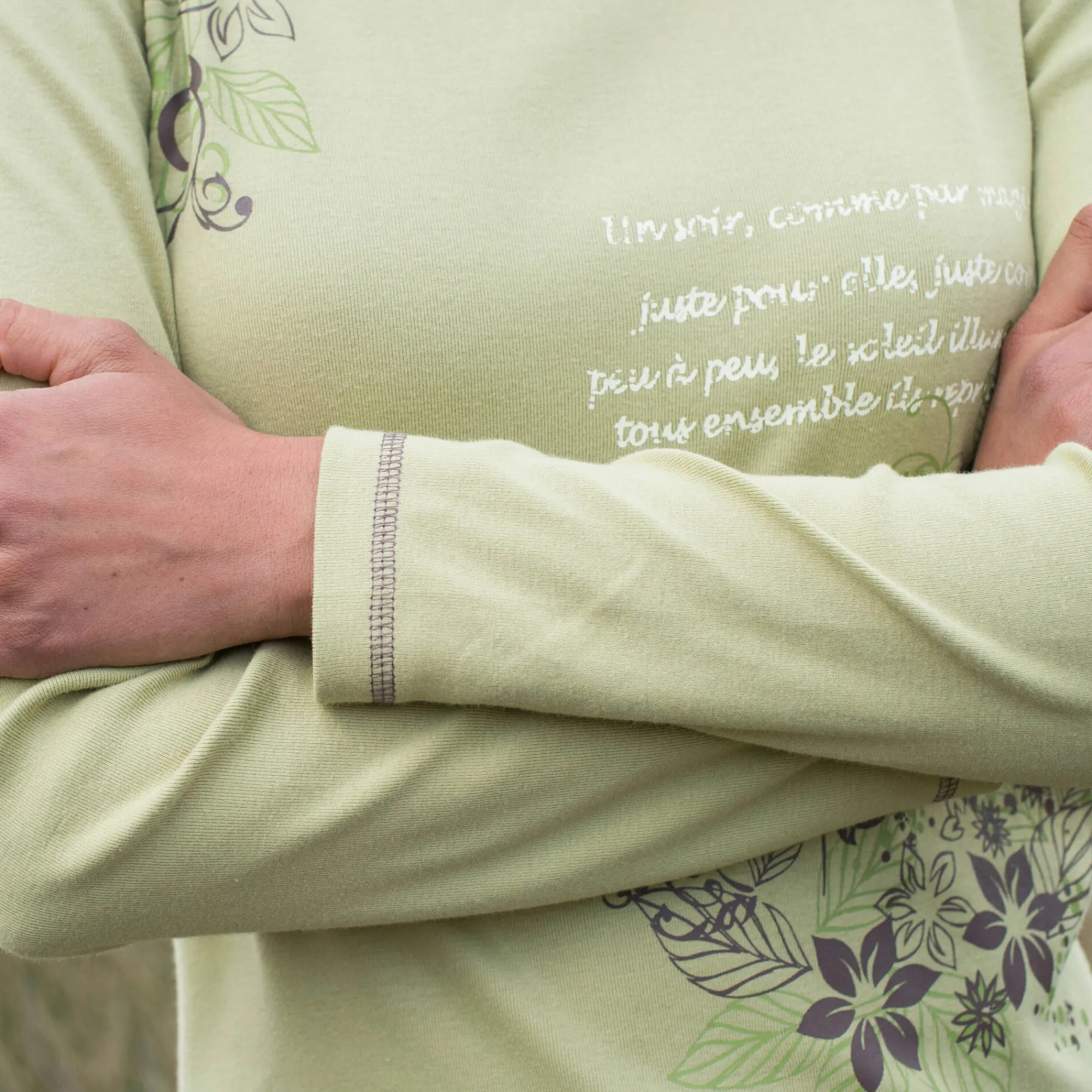 T-Shirt En Topje<Blancheporte T-shirt met lange mouwen en bloemenprint lindegroen