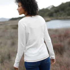 T-Shirt En Topje<Blancheporte T-shirt met lange mouwen en bloemenprint ecru / hazelnootbruin