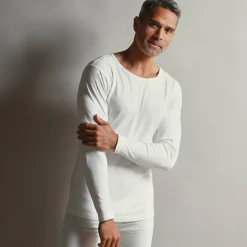 Ondergoed<Thermoperle T-shirt met lange mouwen en lang rugpand - herenondergoed, set van 2 wit
