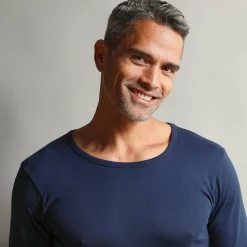Ondergoed<Thermoperle T-shirt met lange mouwen en lang rugpand - herenondergoed, set van 2 marine