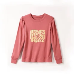 T-Shirt En Topje<Blancheporte T-shirt met lange mouwen, glanzende print grijsroze