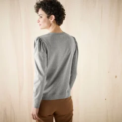 T-Shirt En Topje<Blancheporte T-shirt met lange mouwen, glanzende print chiné grijs