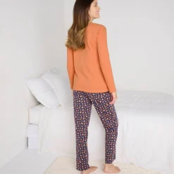 Pyjama<Blancheporte T-shirt met lange mouwen in effen katoen geplaatste "Beautiful" print koper
