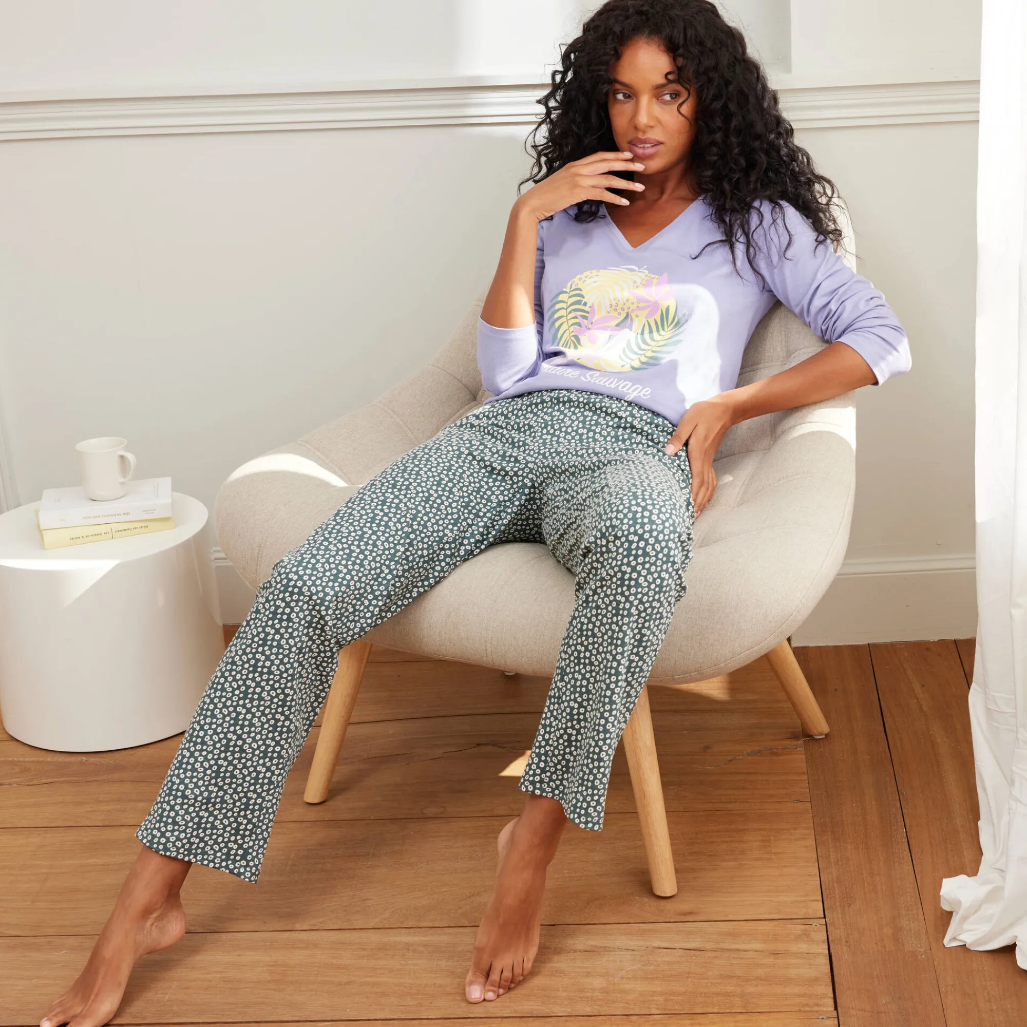 Pyjama<Blancheporte T-shirt met lange mouwen "Nature Sauvage" parma