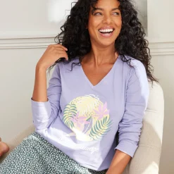 Pyjama<Blancheporte T-shirt met lange mouwen "Nature Sauvage" parma
