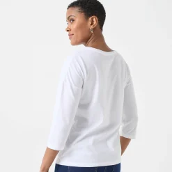 T-Shirt En Topje<Blancheporte T-shirt met loose volume en 3/4-mouwen wit