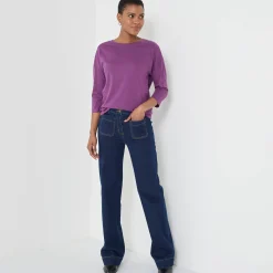 T-Shirt En Topje<Blancheporte T-shirt met loose volume en 3/4-mouwen paars