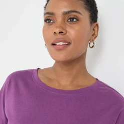 T-Shirt En Topje<Blancheporte T-shirt met loose volume en 3/4-mouwen paars