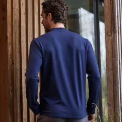 Ondergoed|T-Shirt, Hemd En Polo<Blancheporte T-shirt met opstaand kraagje, fleece binnenkant marine