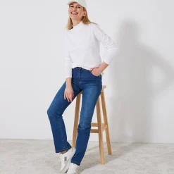 T-Shirt En Topje<Blancheporte T-shirt met opstaande hals en lange mouwen wit