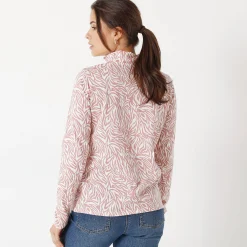 T-Shirt En Topje<Blancheporte T-shirt met opstaande ritskraag en zebraprint grijsroze