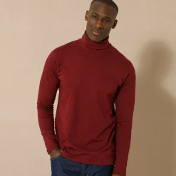 Feestoutfits Heren|T-Shirt, Hemd En Polo<Blancheporte T-shirt met rolkraag en lange mouwen bordeaux