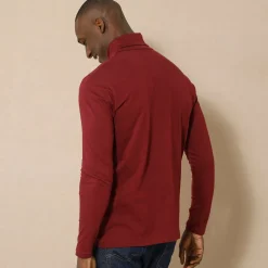 Feestoutfits Heren|T-Shirt, Hemd En Polo<Blancheporte T-shirt met rolkraag en lange mouwen bordeaux