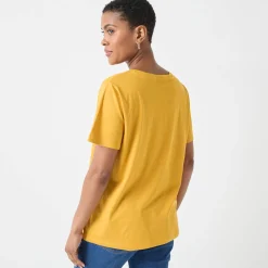 T-Shirt En Topje<Blancheporte T-shirt met ronde hals en korte mouwen kerrie