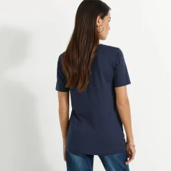 T-Shirt En Topje<Blancheporte T-shirt met ronde hals en korte mouwen marine