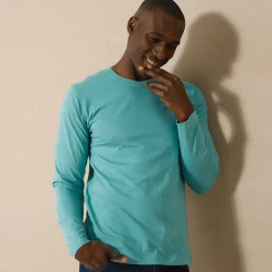 T-Shirt, Hemd En Polo<Blancheporte T-shirt met ronde hals en lange mouwen aqua