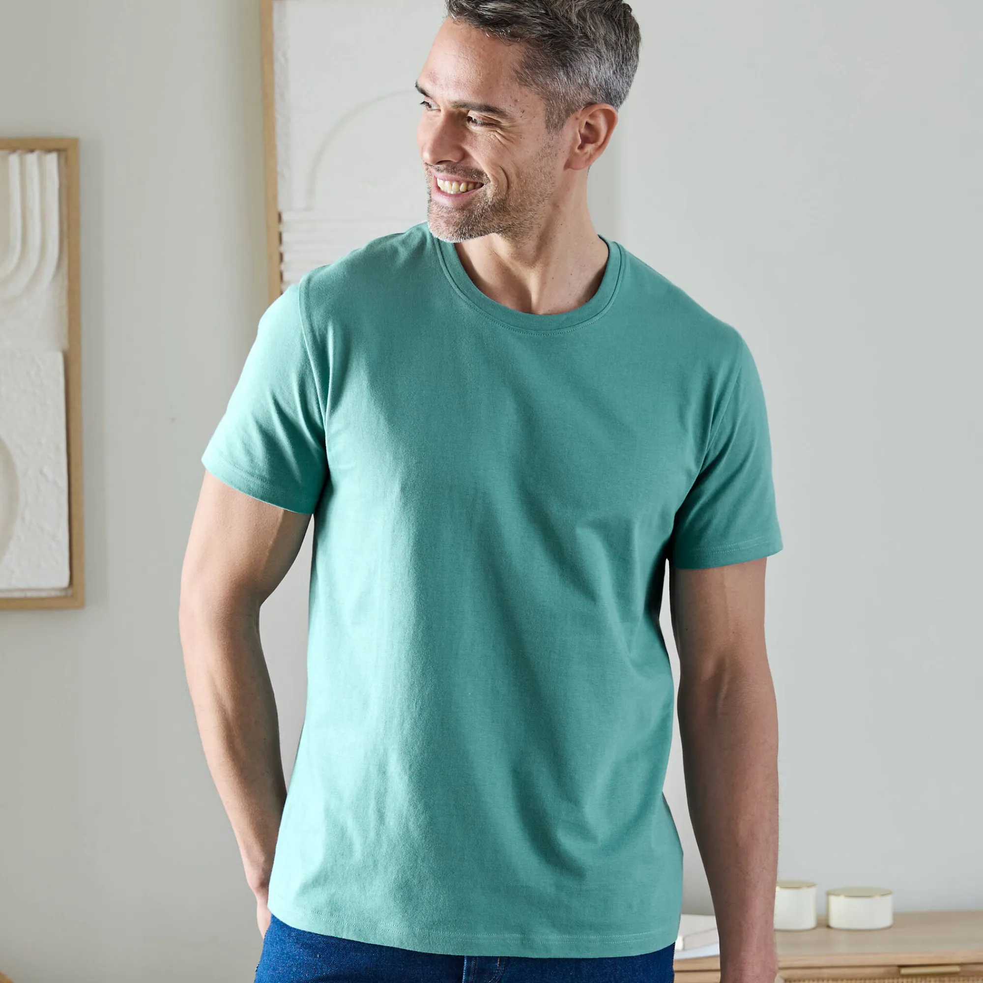 T-Shirt, Hemd En Polo<Blancheporte T-shirt met ronde hals en korte mouwen aqua