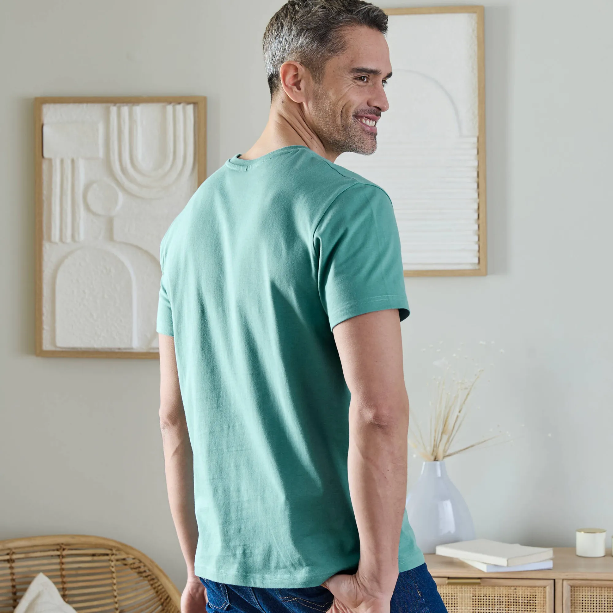 T-Shirt, Hemd En Polo<Blancheporte T-shirt met ronde hals en korte mouwen aqua
