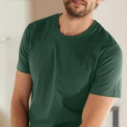 T-Shirt, Hemd En Polo<Blancheporte T-shirt met ronde hals en korte mouwen - set van 3 zwart + groen + linde