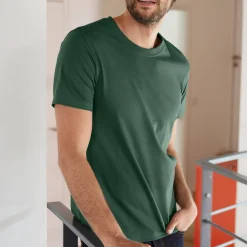 T-Shirt, Hemd En Polo<Blancheporte T-shirt met ronde hals en korte mouwen - set van 3 zwart + groen + linde