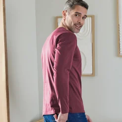 T-Shirt, Hemd En Polo<Blancheporte T-shirt met ronde hals en lange mouwen - set van 3 bordeaux + marine + blauw