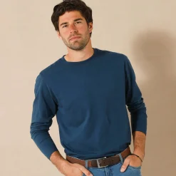 T-Shirt, Hemd En Polo<Blancheporte T-shirt met ronde hals en lange mouwen - set van 3 bordeaux + marine + blauw