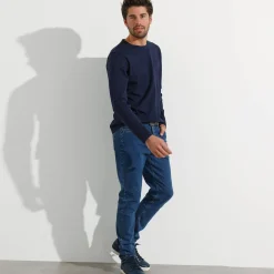 T-Shirt, Hemd En Polo<Blancheporte T-shirt met ronde hals en lange mouwen - set van 3 bordeaux + marine + blauw