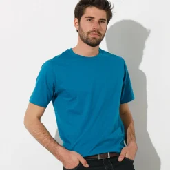 T-Shirt, Hemd En Polo<Blancheporte T-shirt met ronde hals en korte mouwen - set van 3 blauw + bruin + grijs